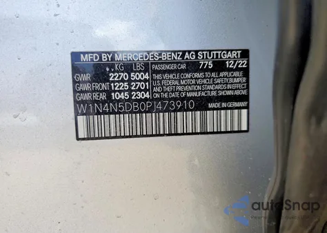 2023 Mercedes-Benz Gla 45 Amg из США, поврежденный, VIN W1N4N5DB0PJ473910